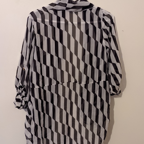 Black and white zebra striped shall - Picture 2 of 2